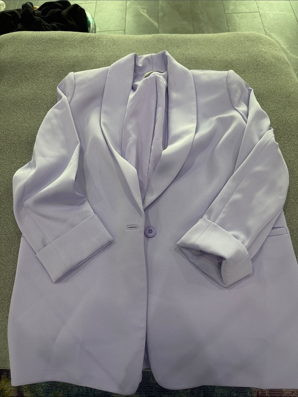 Alice + Olivia Lavender Shawl-Collar Blazer